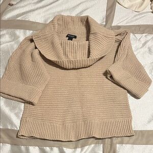 White House Black Market Beige Cowl Neck Sweater